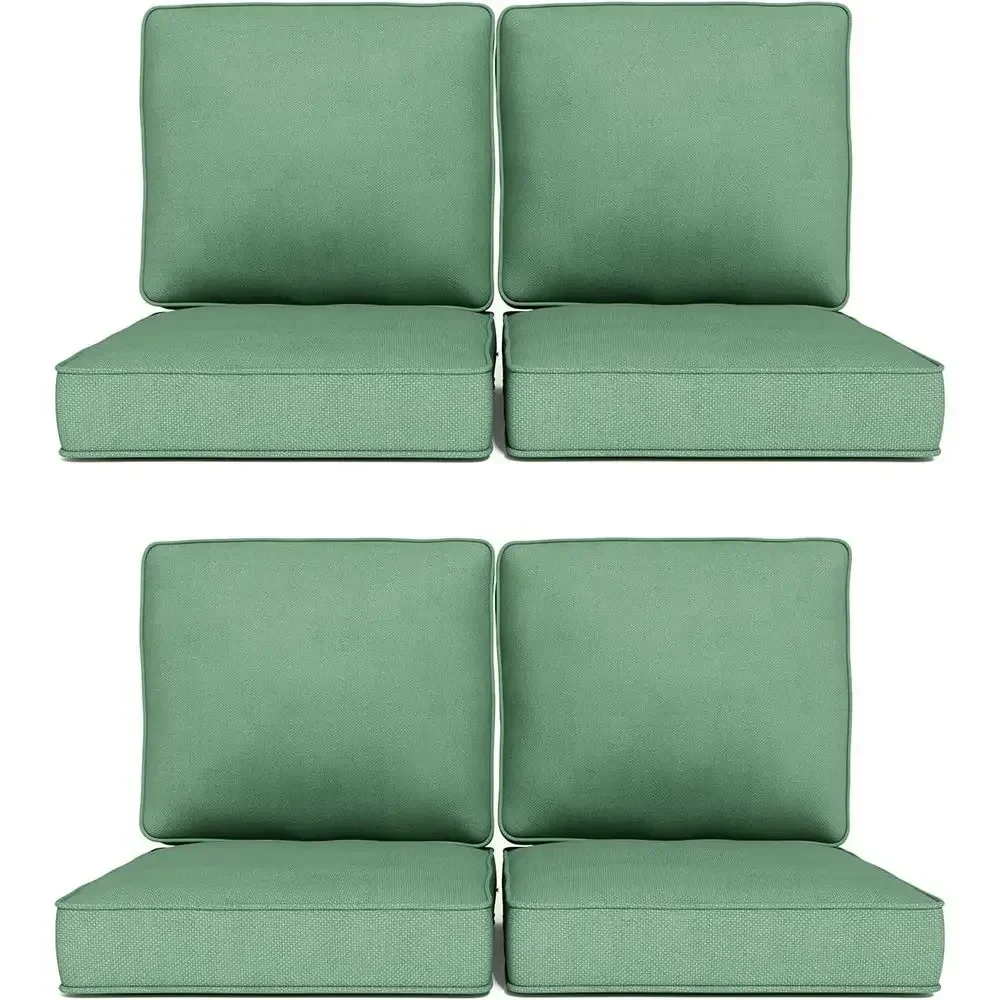 

Outdoor Chair Cushions 23x24x4, Deep Seat Patio Replacement Set, Removable Zippered Cover, Weather-Resistant Olefin Fabric, 4-Pi
