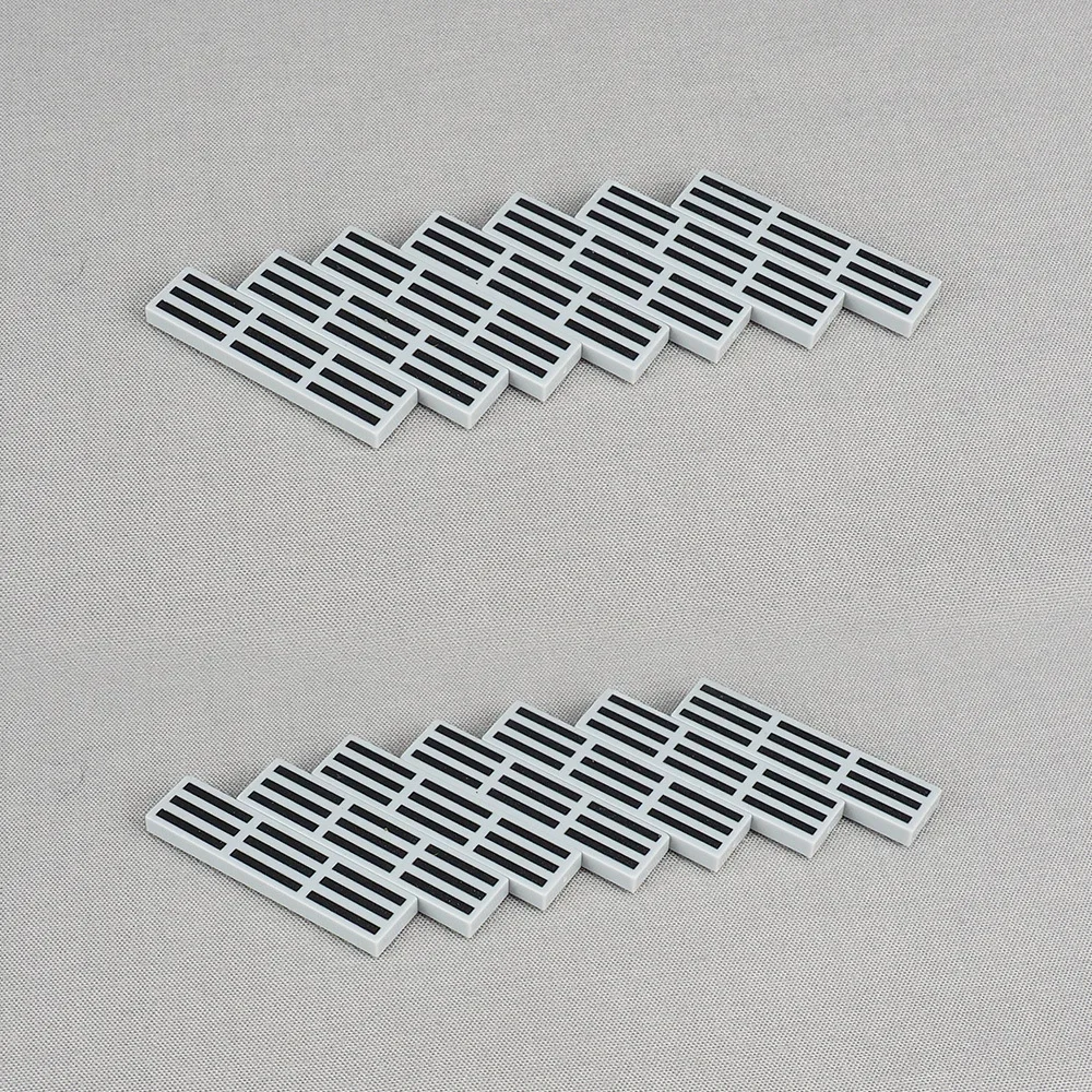 MOC 10 Uds 2431 línea de rejilla negra patrón impreso Kit de bloques de construcción 2431pb casa Castillo partículas Idea juguete niños regalos de cumpleaños