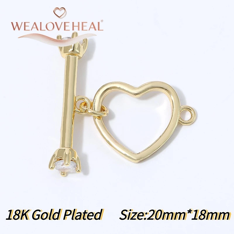 18K vergoldeter Messing-Herz-OT-Knebelverschluss mit Mikro-Pavé-Zirkonia für DIY-Armband- und Halsketten-Schmuckherstellung Zubehör – Detail 27