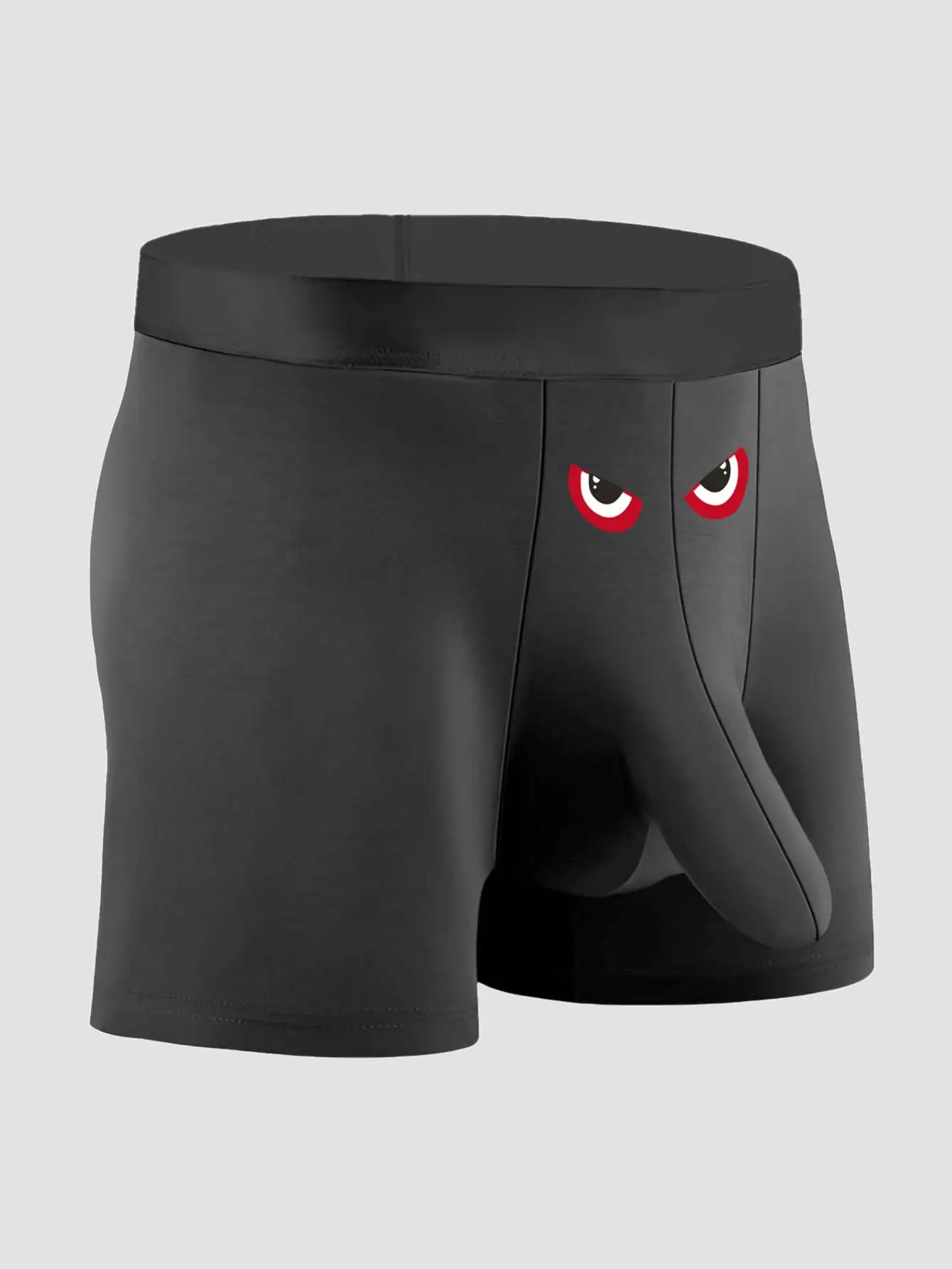 

Men Quirky Print Boxer Briefs Pants with Cheeky Elephant Trunk Underpanties Black Plus Size Boxer Shorts M-2XL