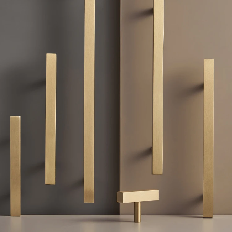 Solid Brass Square Long Refrigerator Dishwasher Door Pull Wardrobe Door Kitchen handle Drawer Handle