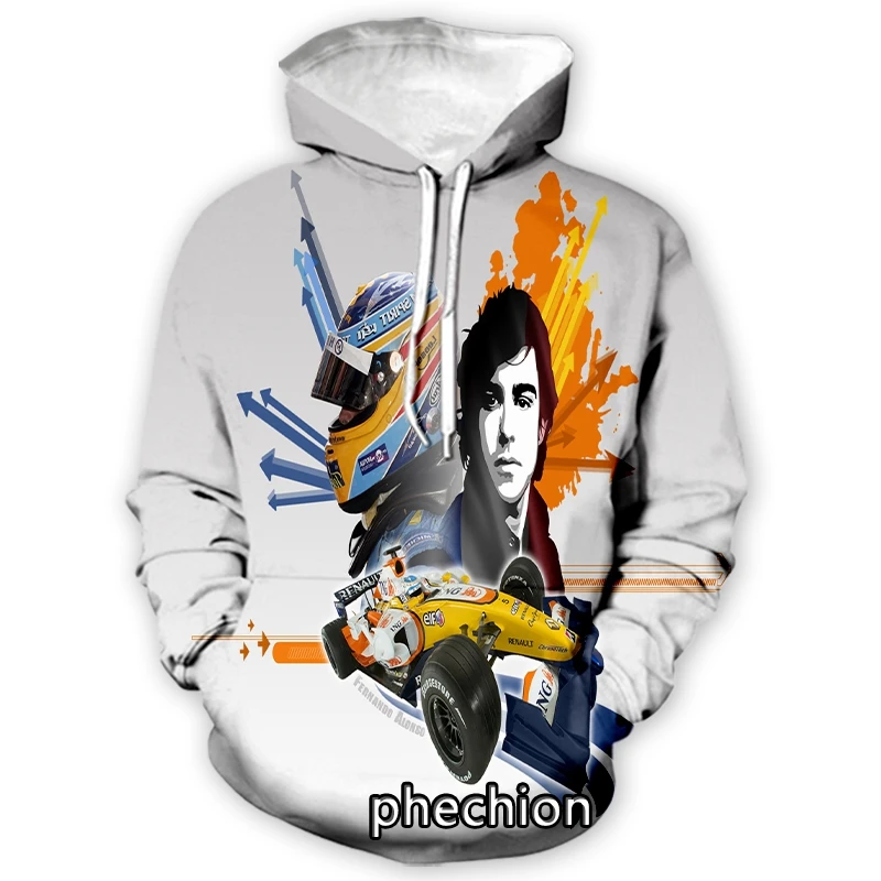 phechion New Fashion Men/Women F1 Driver Fernando Alonso 3D Print Long Sleeve Hoodies Casual Men Loose Sporting Pullover A45