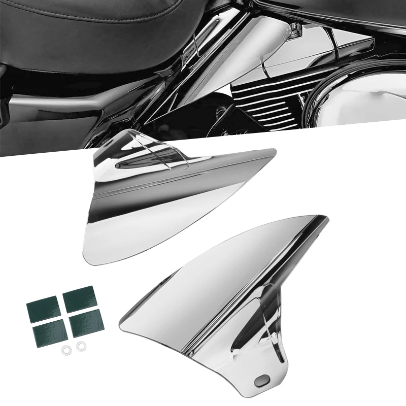 

Motorcycle Chrome Heat Deflector Saddle Shield For Harley Electra Glides Road Glides Road Kings Street Glides & Trikes 2009-2019