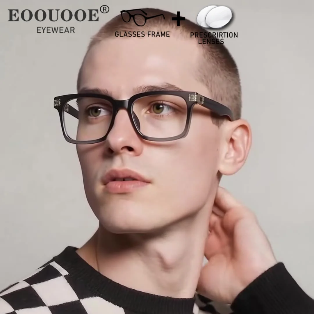 

New Men's Glasses Frame With Prescription Lenses Aspherical Myopia Hyperopia Progressive Square TR90 Optical Eyewear