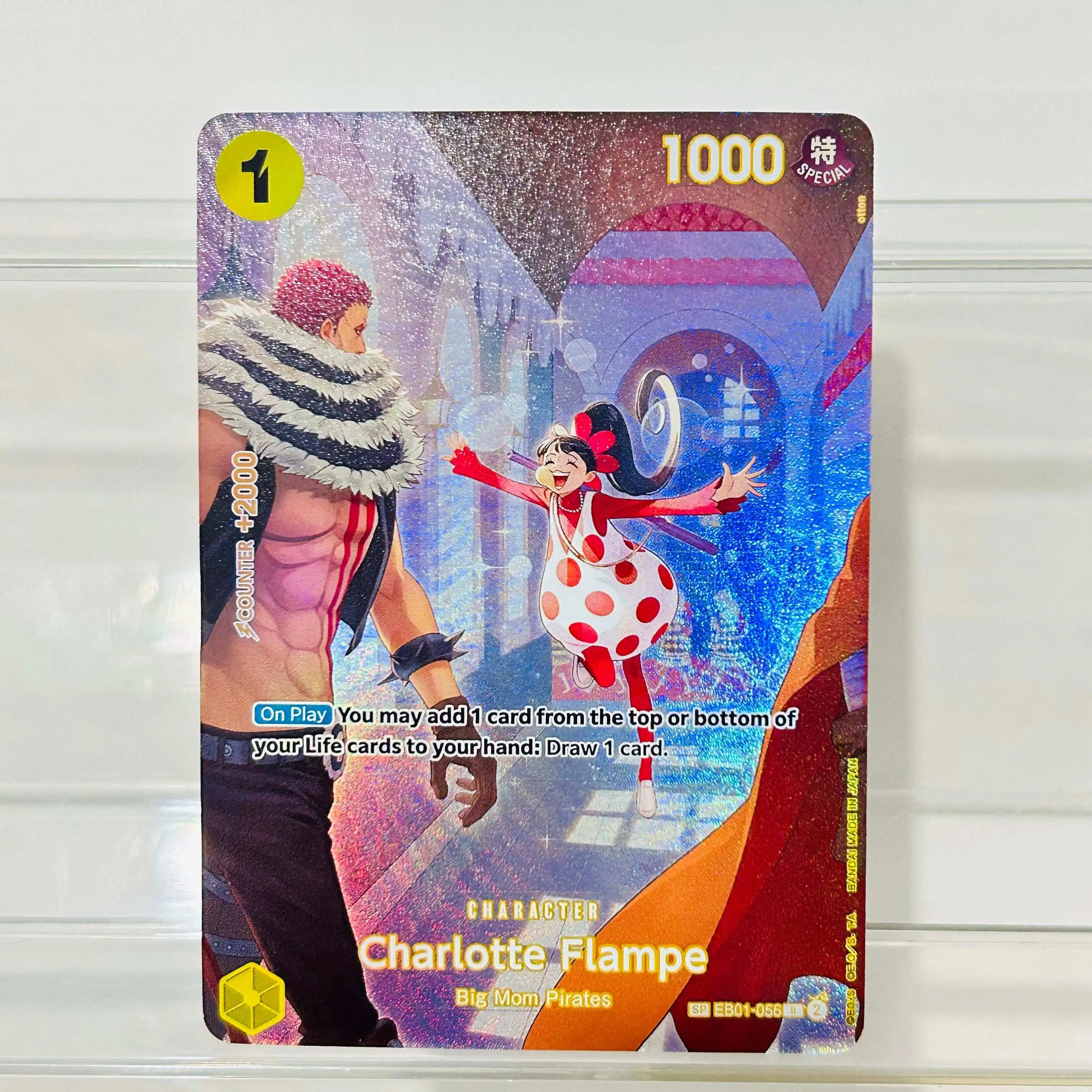 

One Piece Charlotte Flampe EB01-056 Card English Holographic Texture Cards Perfect Condition DIY Premium Anime Collection Card