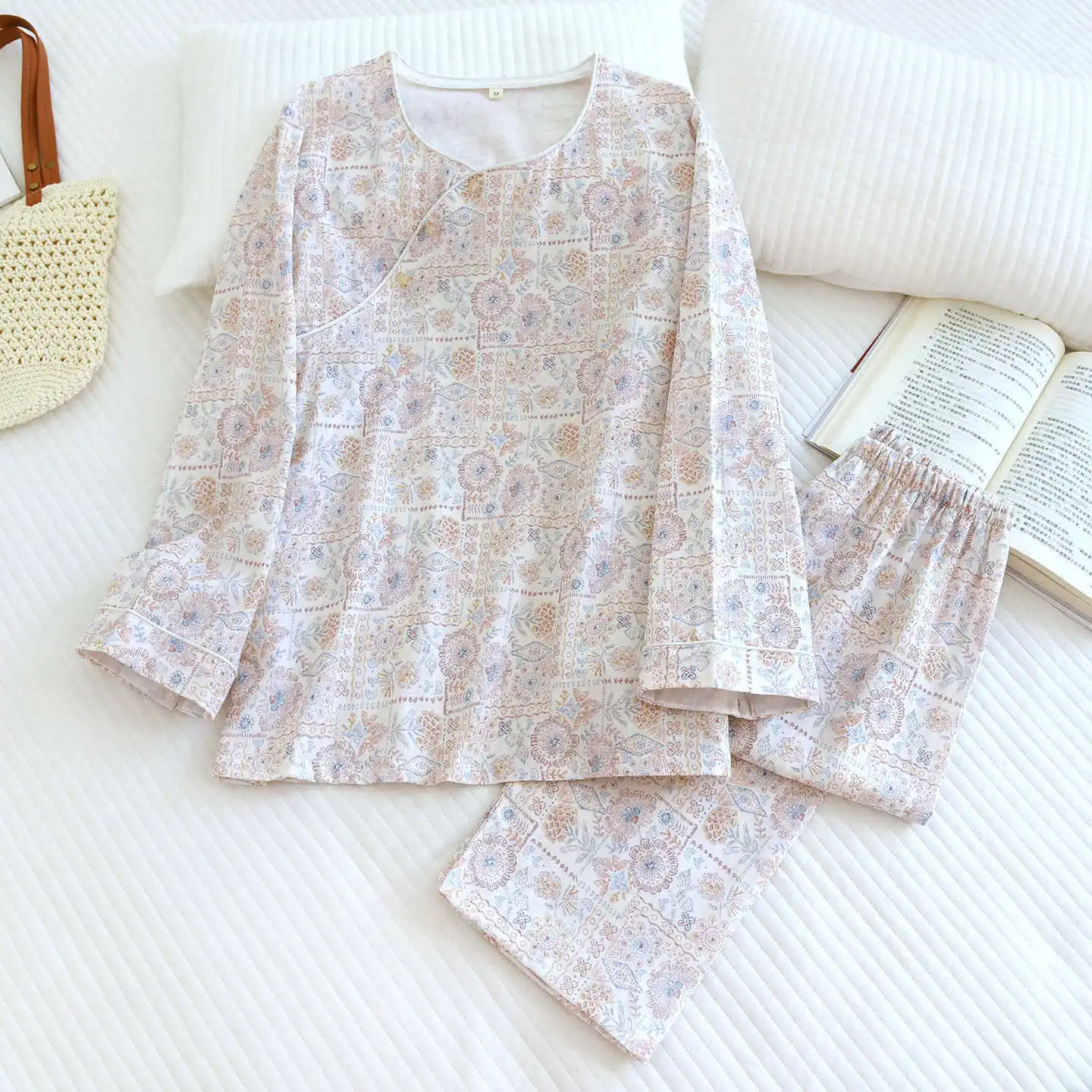 

Floral Pajamas For Women Sleeping Clothes 2026 Spring Autumn Long Sleeve Pyjamas Sleepwear Cotton Pajama Set Clothing Female