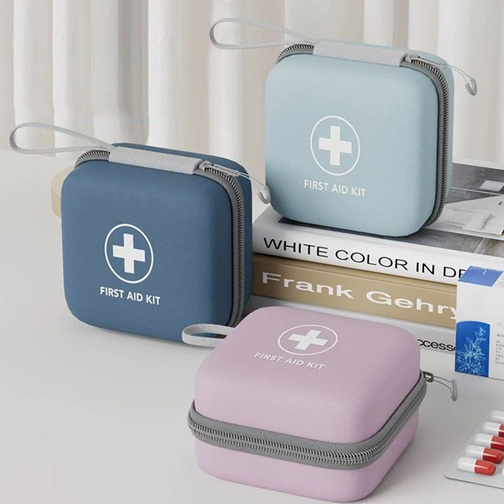 Bolsa de armazenamento de suprimentos médicos de casca dura de EVA, kit de primeiros socorros essenciais para viagem, caixa de armazenamento de suprimentos para cuidados domésticos