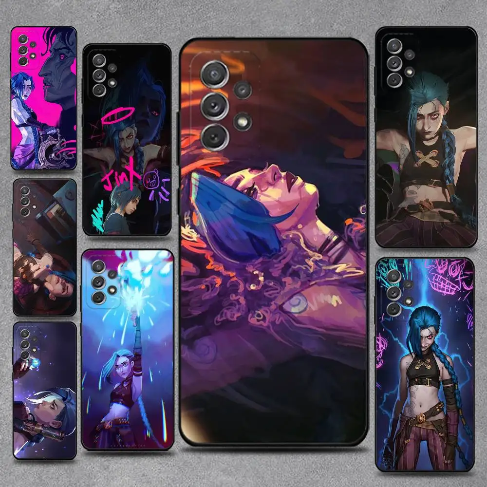 

Anime Arcane Jinx Phone Case For Samsung S25,S24,S21,S22,S23,S30,Ultra,S20,Plus,Fe,Lite,Note,10,9,5G Black Cover