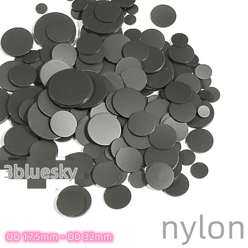 

100x Nylon Precise Flat Washer Solid Spacer Shim Gasket OD 17.5mm - OD 32mm Lubricating Rub Heat Resistance Black