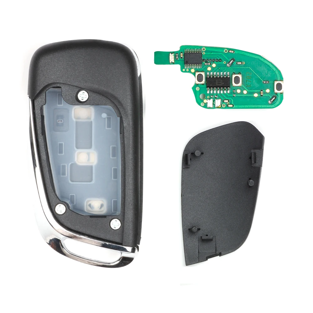 KEYECU 434MHz ID45 Chip Upgraded Flip Remote Control Car Key Fob for Peugeot 206 306 from 1998 Uncut Blade