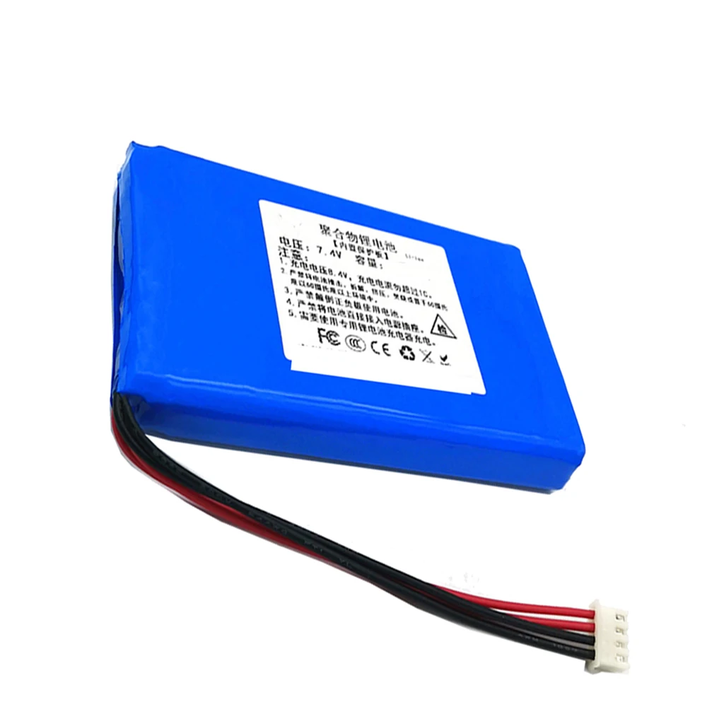 1-8pcs 7.4v 10000mah 95*60*24mm Four wires 2.54 polymer lithium rechargeable battery li-po battery for DVD EVD