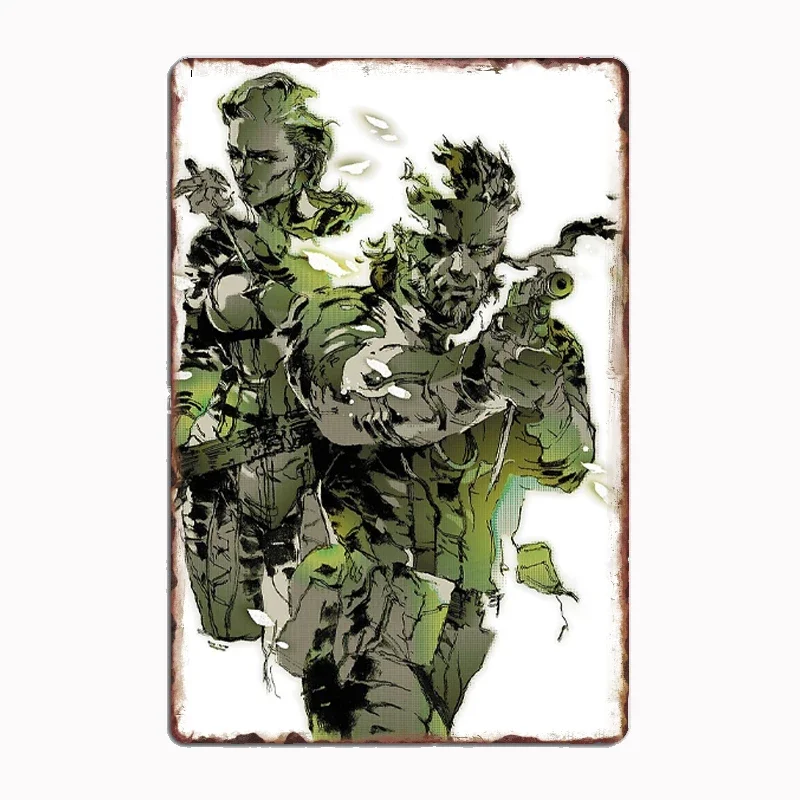 

Metal Gear Solid Snake and The Boss Metal Poster Club Home Decorations Bar Cave Classic Plaques Tin Sign Posters Room Wall Decor