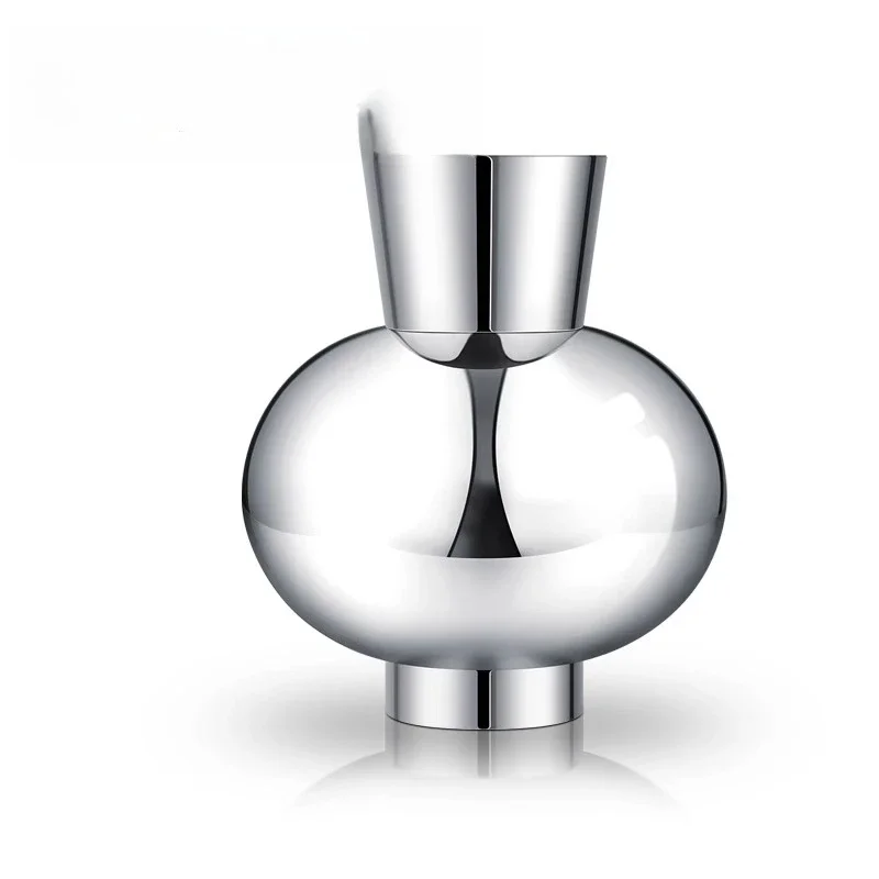 Light luxury model house soft decoration living room ornament flower arrangement Nordic simple stainless steel vase