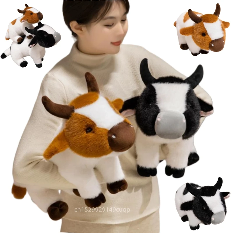 

30/40 см мультяшная милая корова плюшевая кукла мягкая черная коричневая Blonghorn крупный рогатый скот животное мягкая игрушка украшение дома подарок для детей