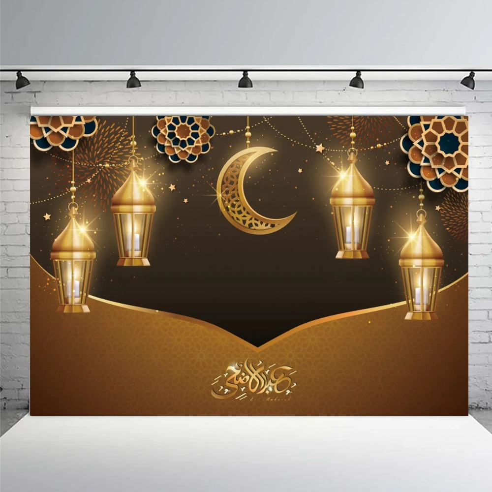 Eid mubarak-ラマダンの背景ランプ,ゴールドの背景ランプ,写真スタジオ写真アクセサリー