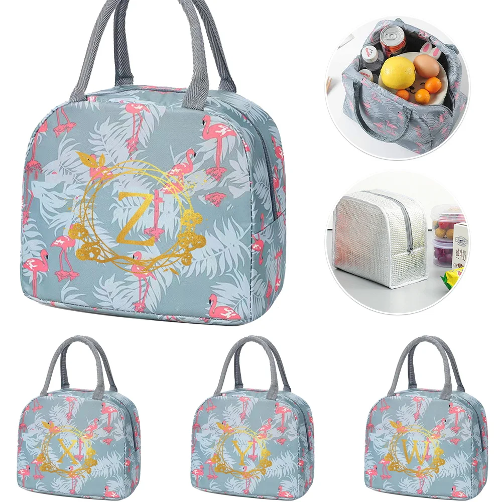 

Lunch Bag for Kids Aesthetic Printing Wreath Series Cooler Tote Bags Cooler Blue Picnic Bags Lunch Box Hi-Q