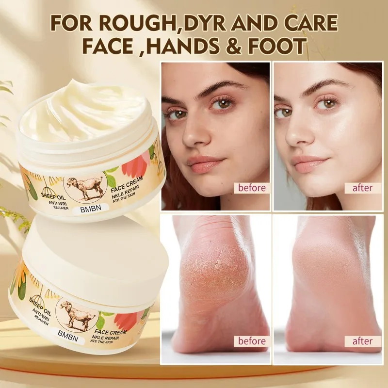 

Крем для лица с ланолином, влажный крем для рук и ног для грубой и сухой кожи, глубоко восстанавливает потрескавшую кожу, увлажняющий крем унисекс