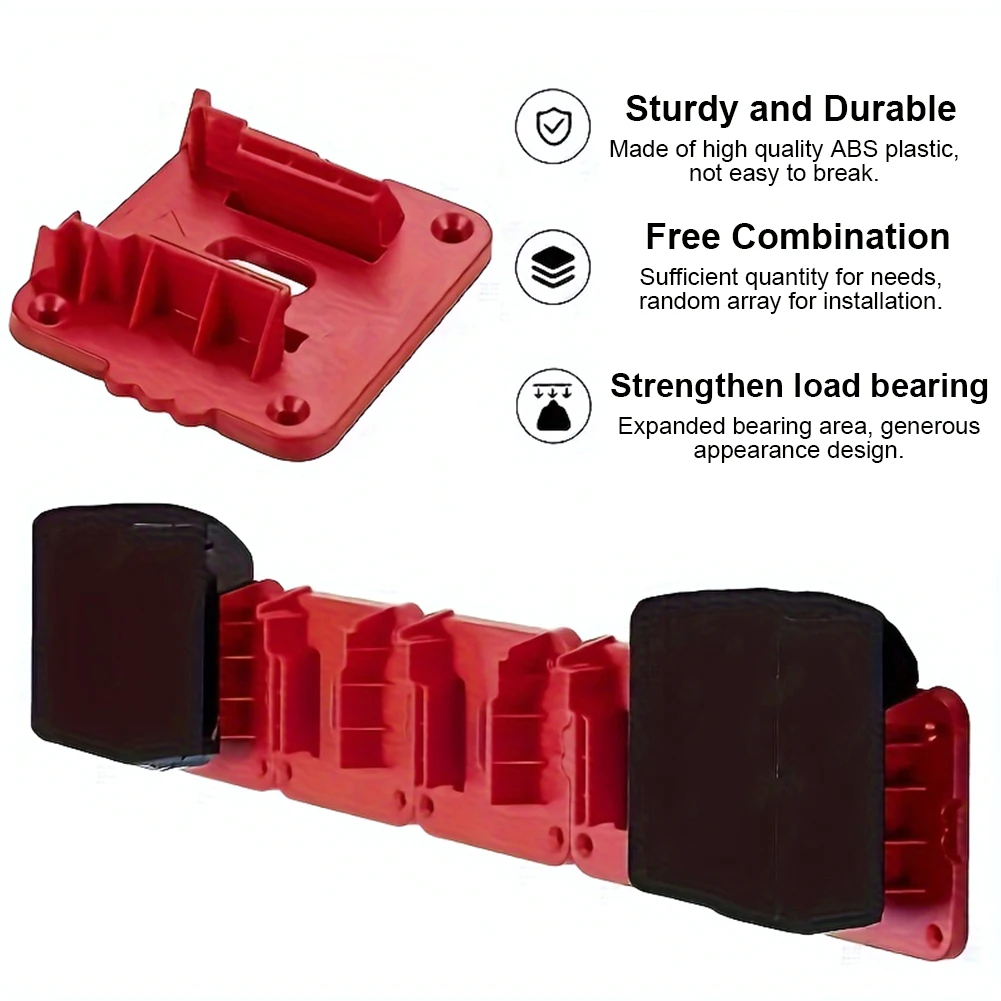 5pcs Battery Holder Battery Rack for Milwaukee M18 18V Battery Storage Battery Wall Hanger for Work Vans Shelves And Toolboxes