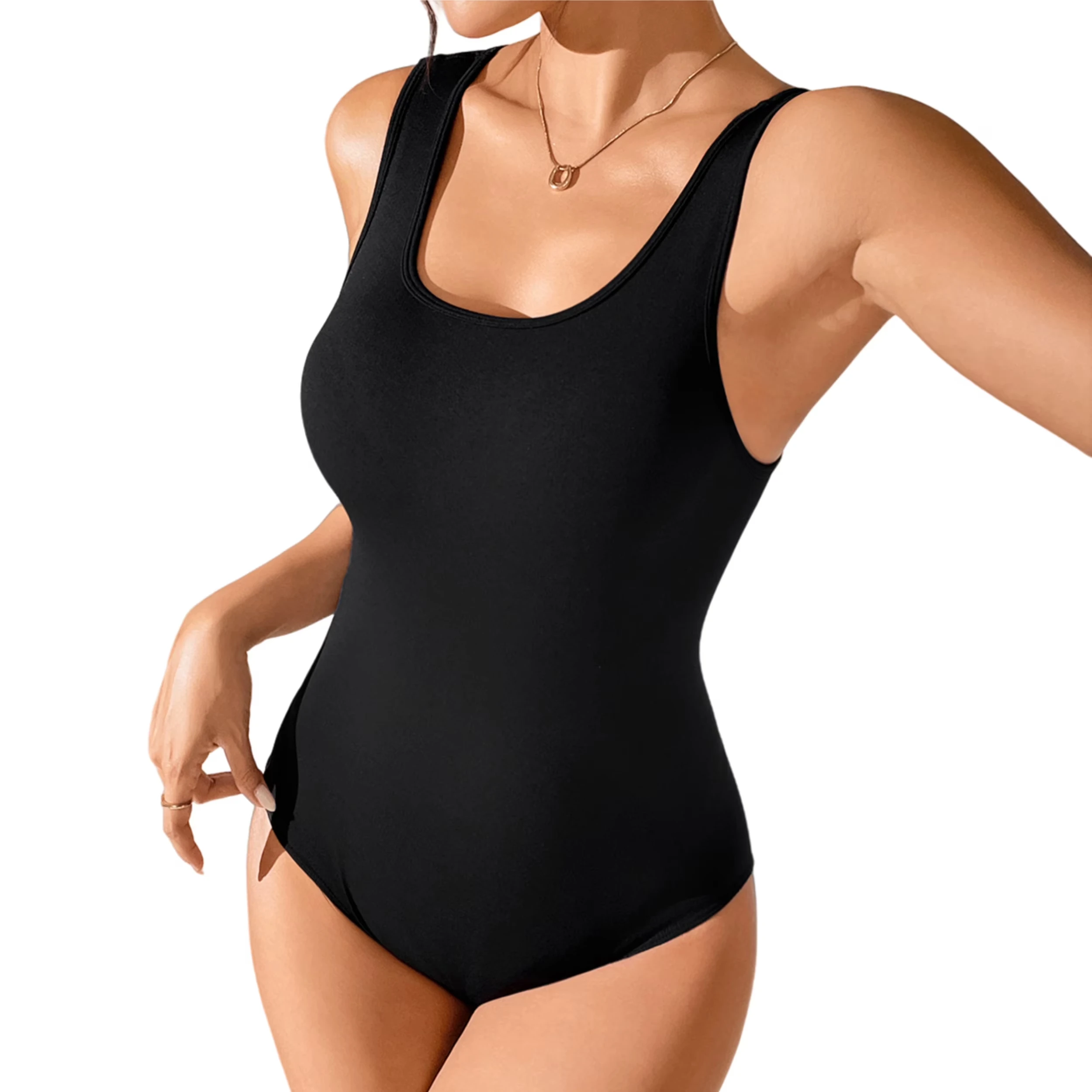 Women's Sexy Summer Tank Top Bodysuit Sleeveless Black Backless Scoop Neck Casual Comfortable Stretchy Night Outfit
