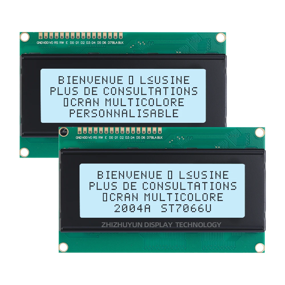 2004A European High Quality LCD Screen Ice Blue Gray Film Black Text 3.3V/5V 16PIN Interface Module 98*60Mm