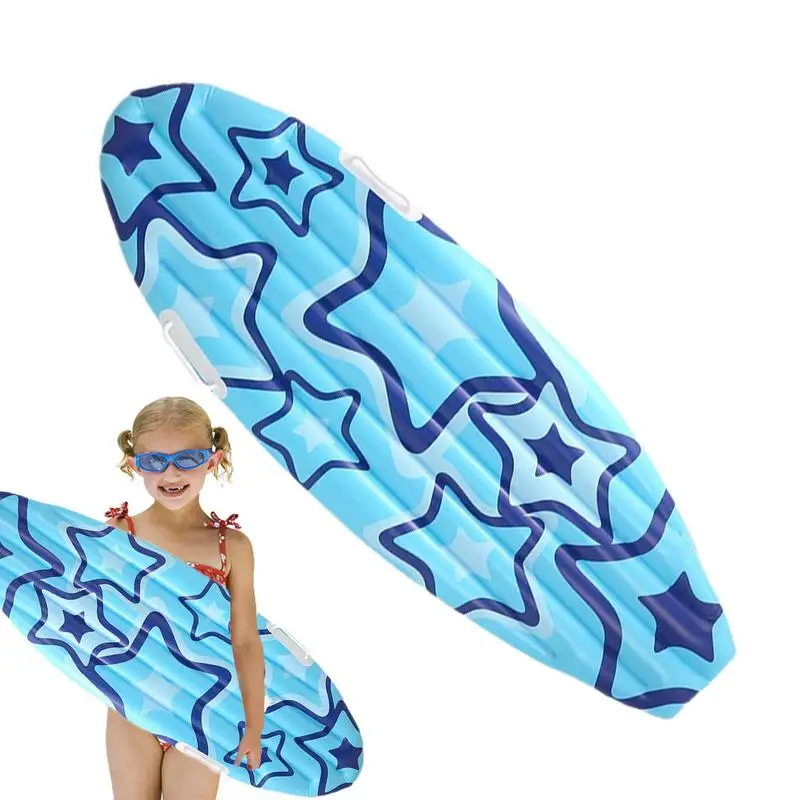 Inflatable Surfing Board Children Swimming Bodyboard PVC Star Pattern Sea Surfing Bodyboard With Dual Side Handles For Outdoor