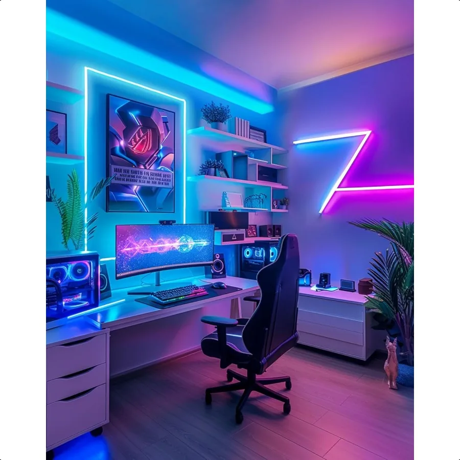 LED-Streifenlichter, 4 vorgeschnittene 1 Fuß 4 Fuß kleine Lichtstreifen, dimmbare RGB 5050-Farbwechsel-LED-Bandleuchte mit Fernbedienung und ULListed A