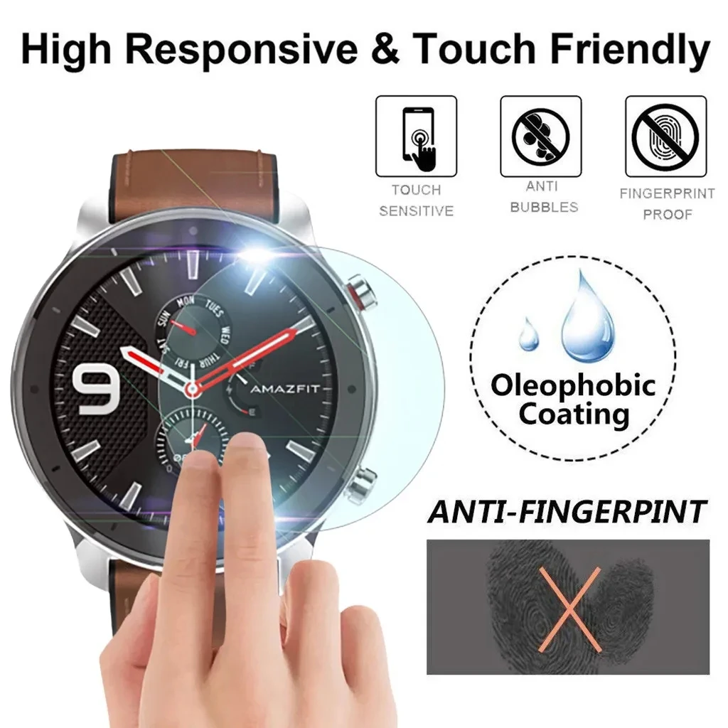 Tempered Glass For AMAZFIT GTR 42mm 47mm 9H Premium Screen Protector Film Smartwatch Accessories For AMAZFIT GTR Cover Films