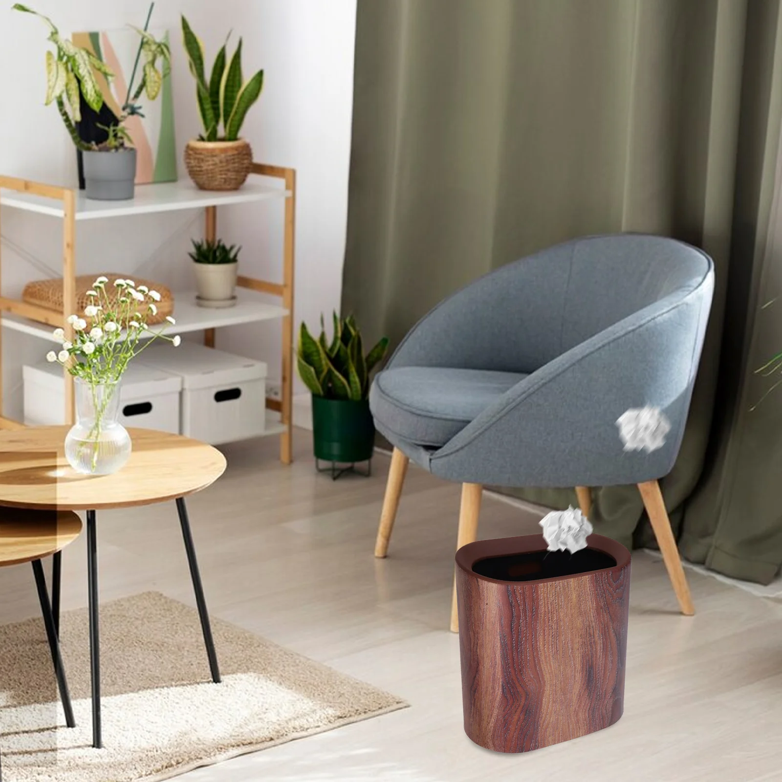 

Marble Narrow Trash Can Space Saving Home Rubbish Bin Bathroom Kitchen Office Hotel Garbage Bin Convenient Wastebasket