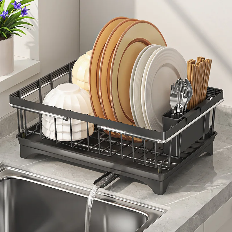 

Stainless Steel Dish Drying Rack,Kitchen Expandable Dishes,Plates,Bowls Drainer,Adjustable Accessories,Storage Organizer