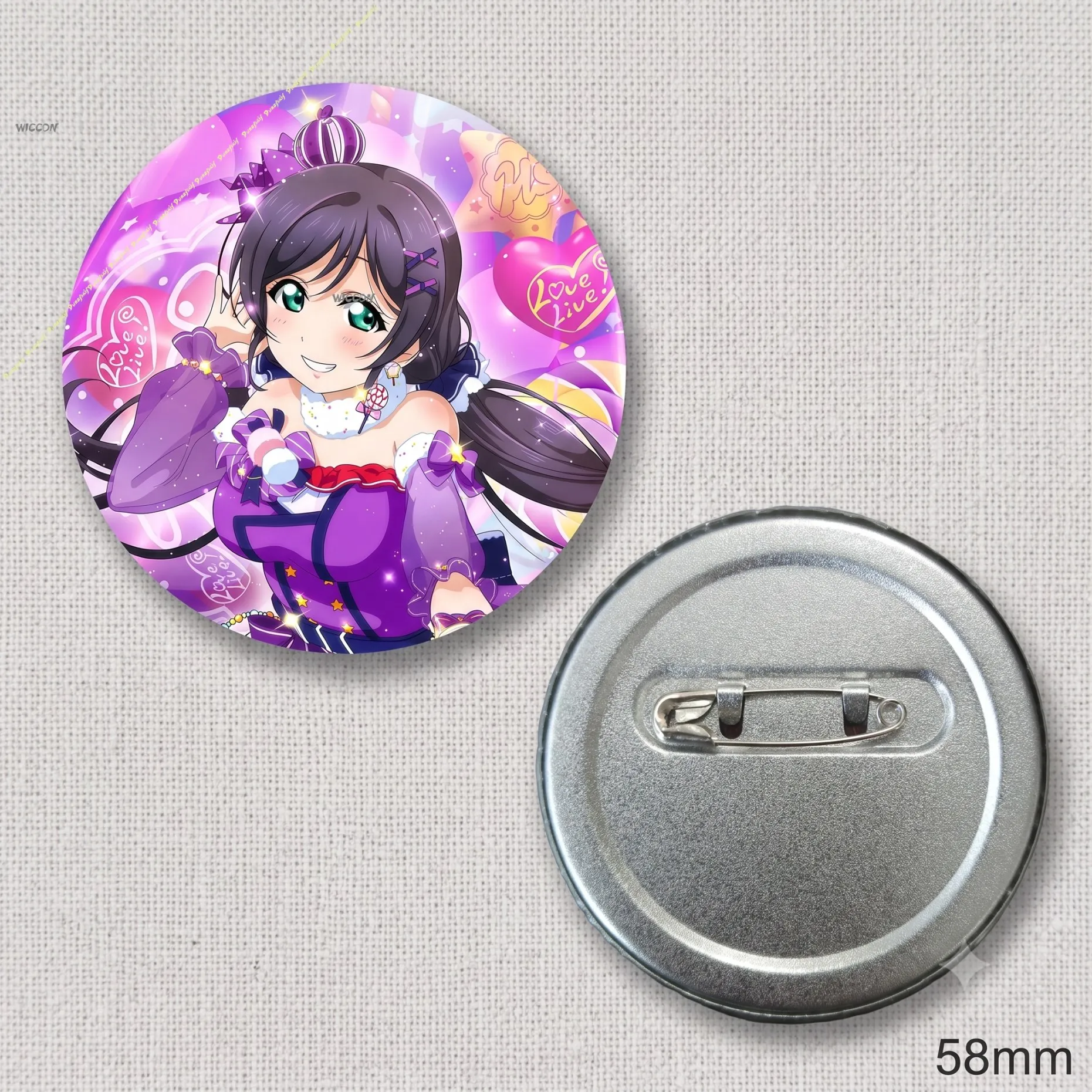 Love Live! Nozomi Tojo Anime Pin Badge, μ's School Idol Project Nozomi Collectible Tojo Brooch  Nozomi Tojo Love Live! Pin Badge