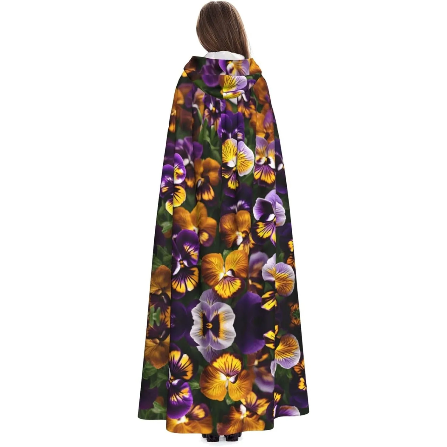 

Накидка с капюшоном для взрослых с принтом Pansy Perfection, карнавальная праздничная накидка, халат для косплея, костюм для вечеринки, готический карнавал