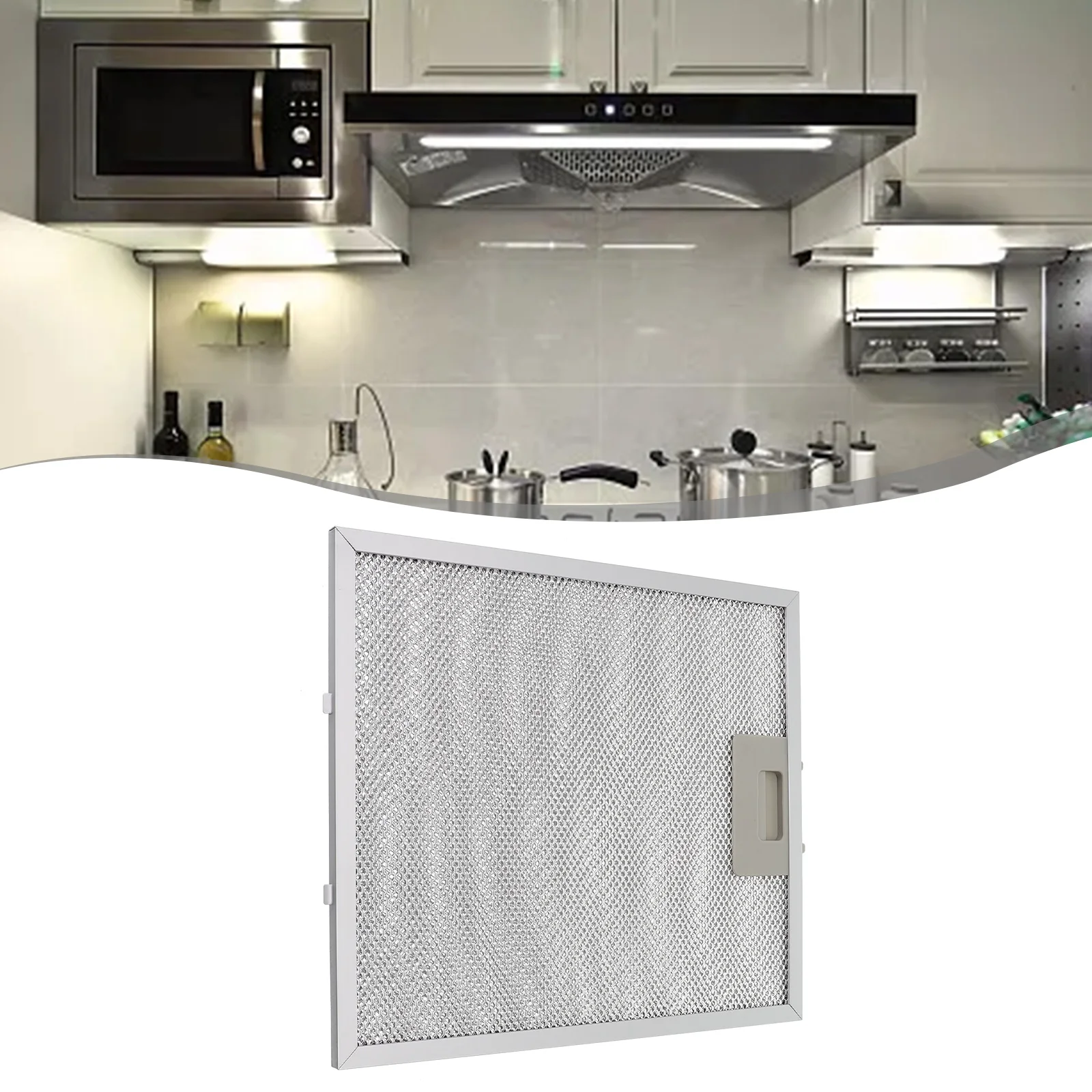 Filtro per cappa durevole filtro per cappa da cucina argento 305x267x9mm grasso alluminato Layering compatibile con cappe aspiranti