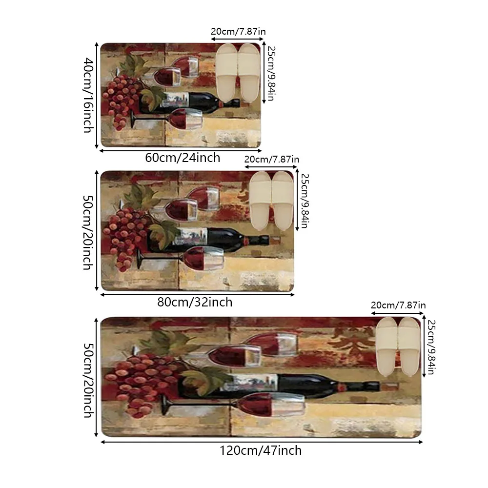 Retro red wine glass print pattern bedroom living room kitchen sanitary home decor carpet mat