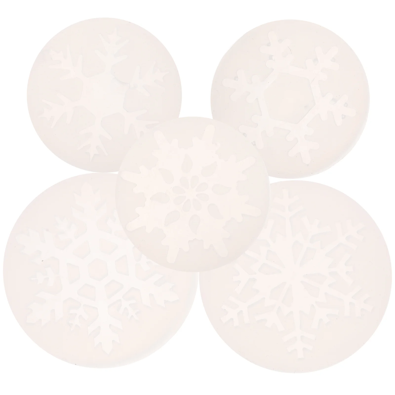 

5 Pcs Crafting Clay Molds Snowflake Christmas Tree Silicone Mobile Phone Decoration Tools White