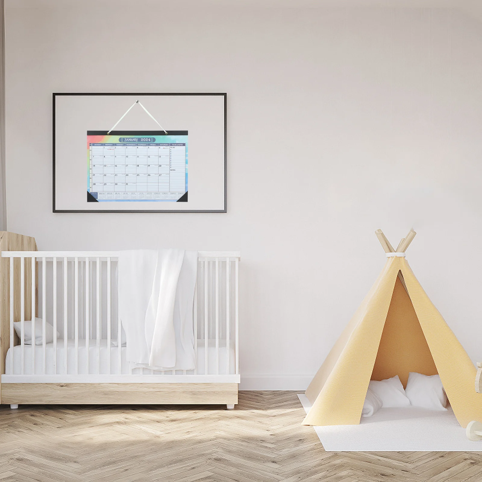 

Настенный ежемесячный органайзер с гладкой поверхностью, календарь обратного отсчета для дома и офиса, 2024-2025, подвесной календарь, прочный, художественный, для записи встреч