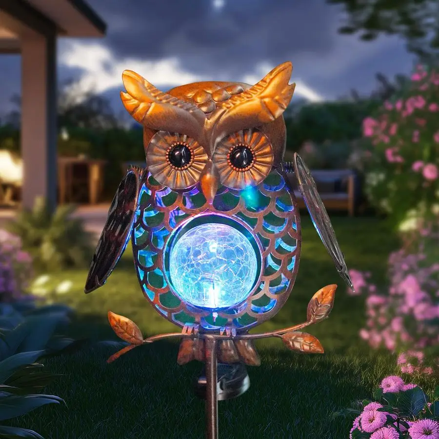 

Solar Lights Outdoor Decor Waterproof, Solar Owl Garden Decorative Stake, Whimsical Gardening Gifts for Women Mom, Owl Outdoor L