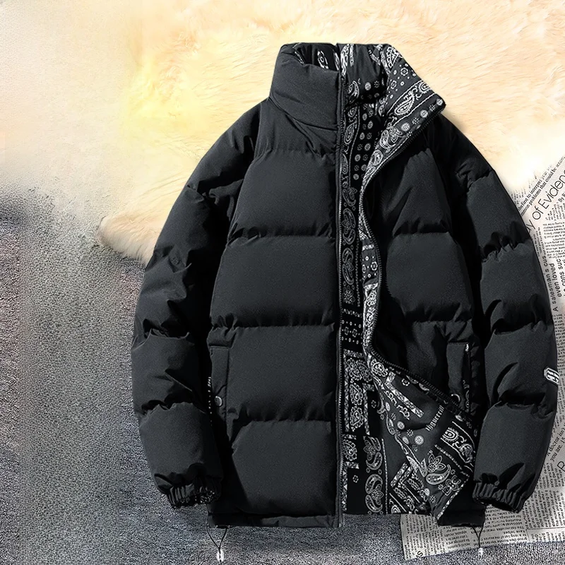 

Мужская зимняя верхняя одежда Thiened Cotton Jaet Faion Urban Sle с воротником-стойкой, теплое пальто из полиэфирного волокна, длинная молния све