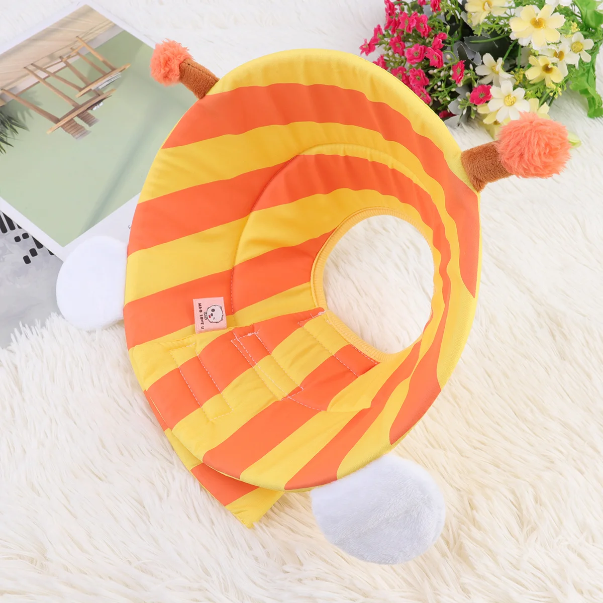 

Anti-Bite Ring Pet Recovery Collar Elizabethan Dog Collar Bee Style Lightweight Soft Washable Protective for Wound Healing