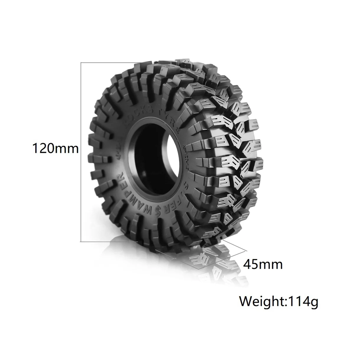 4Pcs 120mm 1.9In Rubber Tire Wheel Tyre for 1/10 RC Crawler Car Traxxas TRX4 RC4WD D90 Axial SCX10 90046 II III Redcat