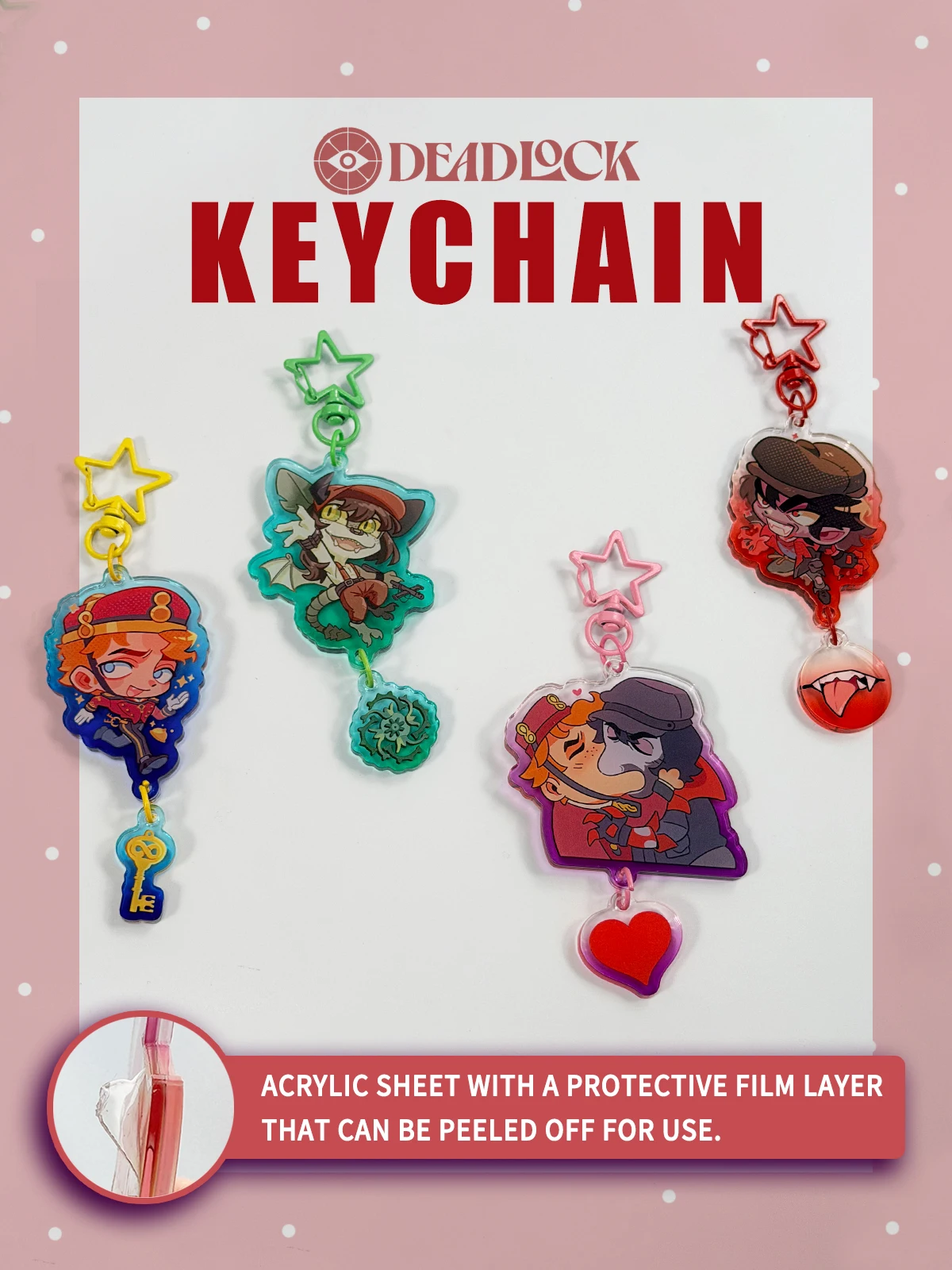 Gaming Accessories Anime - Deadlock-sleutelhangers: portier, drifter, afbeelding van een