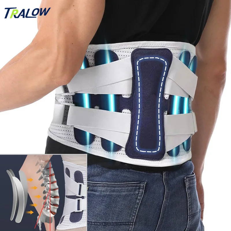 

TRALOW Back Brace for Lower Back Pain Lower Brace Posture Corrector Support Belt for Men Women Sciatica Herniated Disc Scoliosis