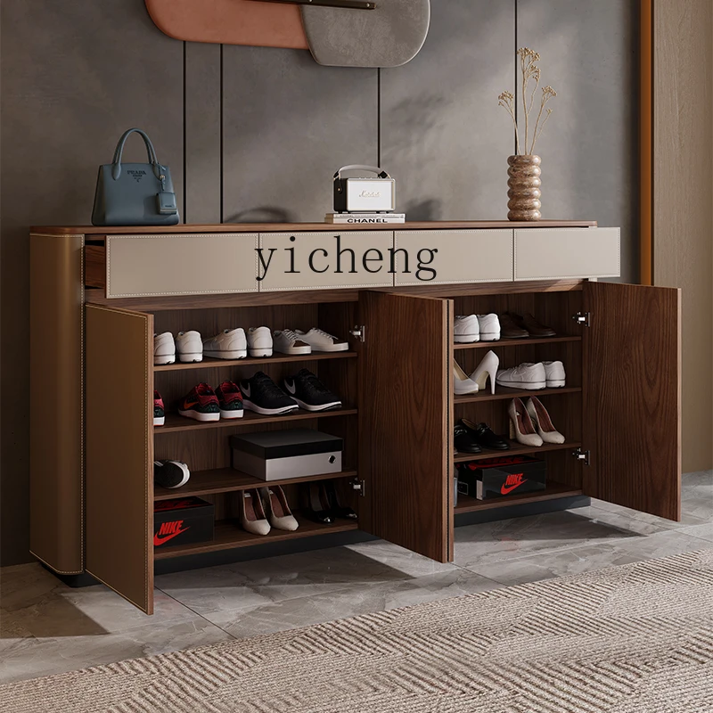 

FY1 shoe cabinet modern household wall locker entrance foyer solid wood partition