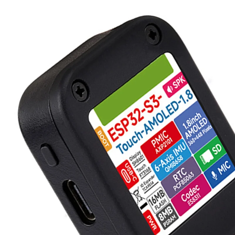 

Durable-ESP32-S3 Development Board Featuring 1.8Inch 368X448 AMOLED Touch Display With LX7 Dual-Core Processor,ESP32-S3 Developm