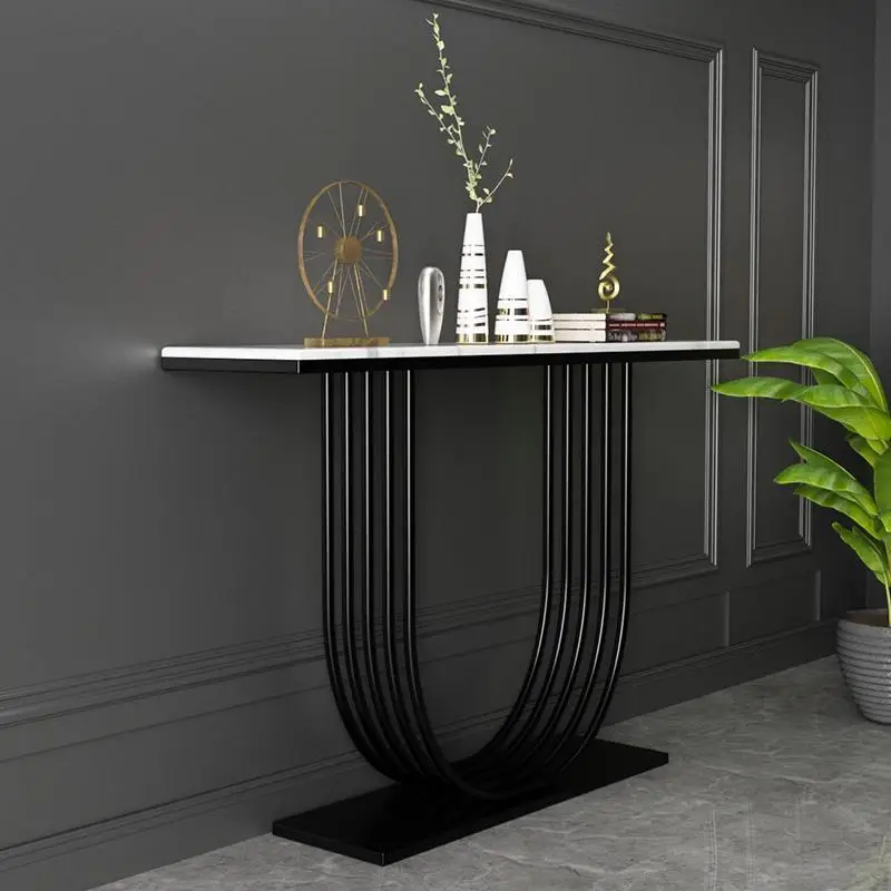 LH marble entrance table modern simple ultra-narrow strip case foyer entrance end-view table