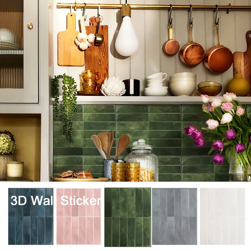 

3D Waterproof Wall Tile Sticker Easy To Clean Self Adhesive Wall Decoration PVC Wall Sticker for Kitchen Bathroom Living Rooms