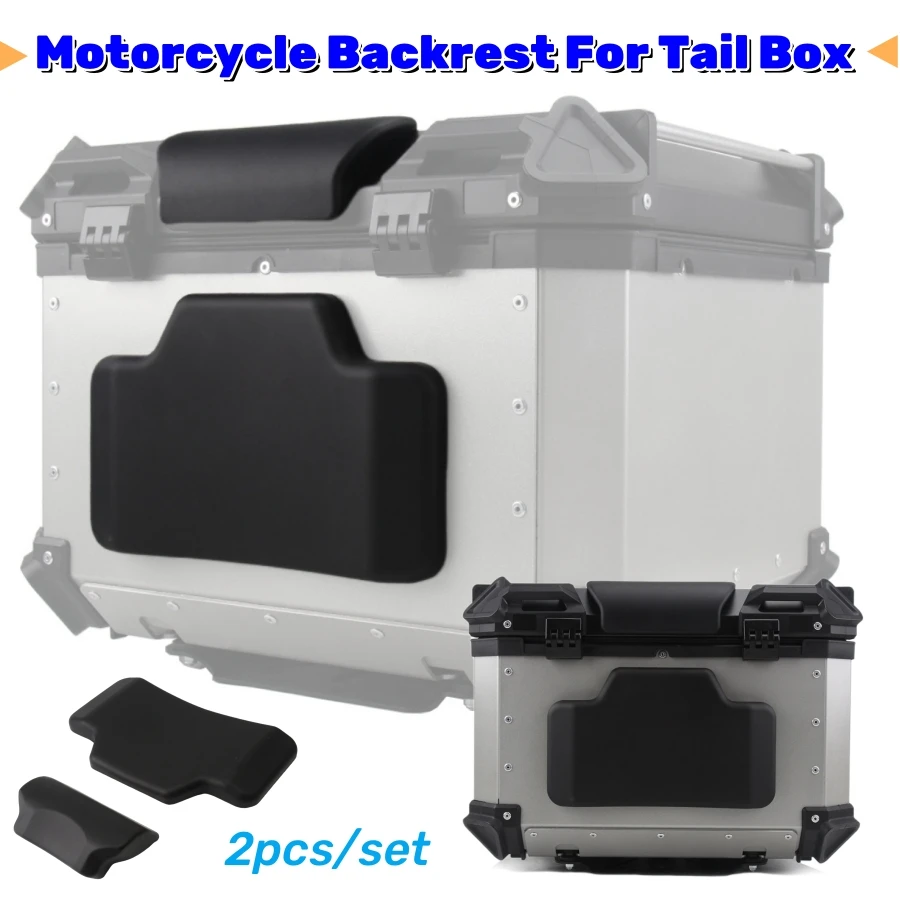 Universal Motorcycle Backrest Stick to Tail Box Motorcycle Trunk Backrest With Self-Adhesive Sticker Thicken PU Moto Rear Seat