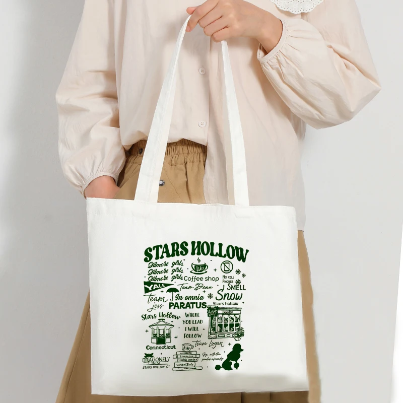 Tars Hollow Where You Lead I Will Follow Pattern Tote Bag Canvas Tote Bag for Women Back to School Gifts Summer Travel Beach Bag