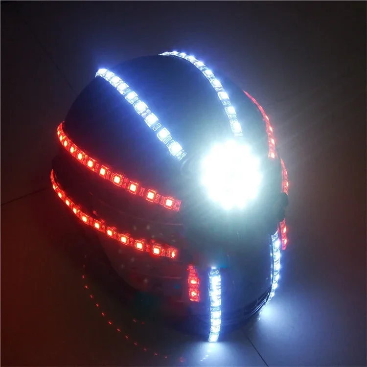 Future Combinaison de Robot Lumineux à LED pour Performance sur Scène, Éclairage RVB, Casque de Gelée, Bar, Boîte de Nuit, Changement de Couleur, Vêtements à LED