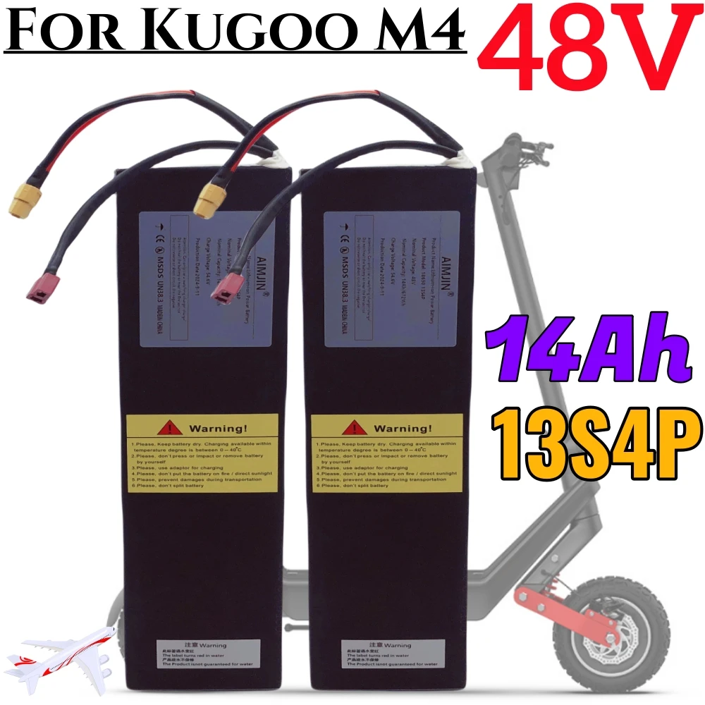 

Kugoo M4 Electric Scooter Rechargeable Battery Pack (48V 14000mAH) Li-ion 18650 13S4P 499.2Wh XT60+Tport plug with BMS