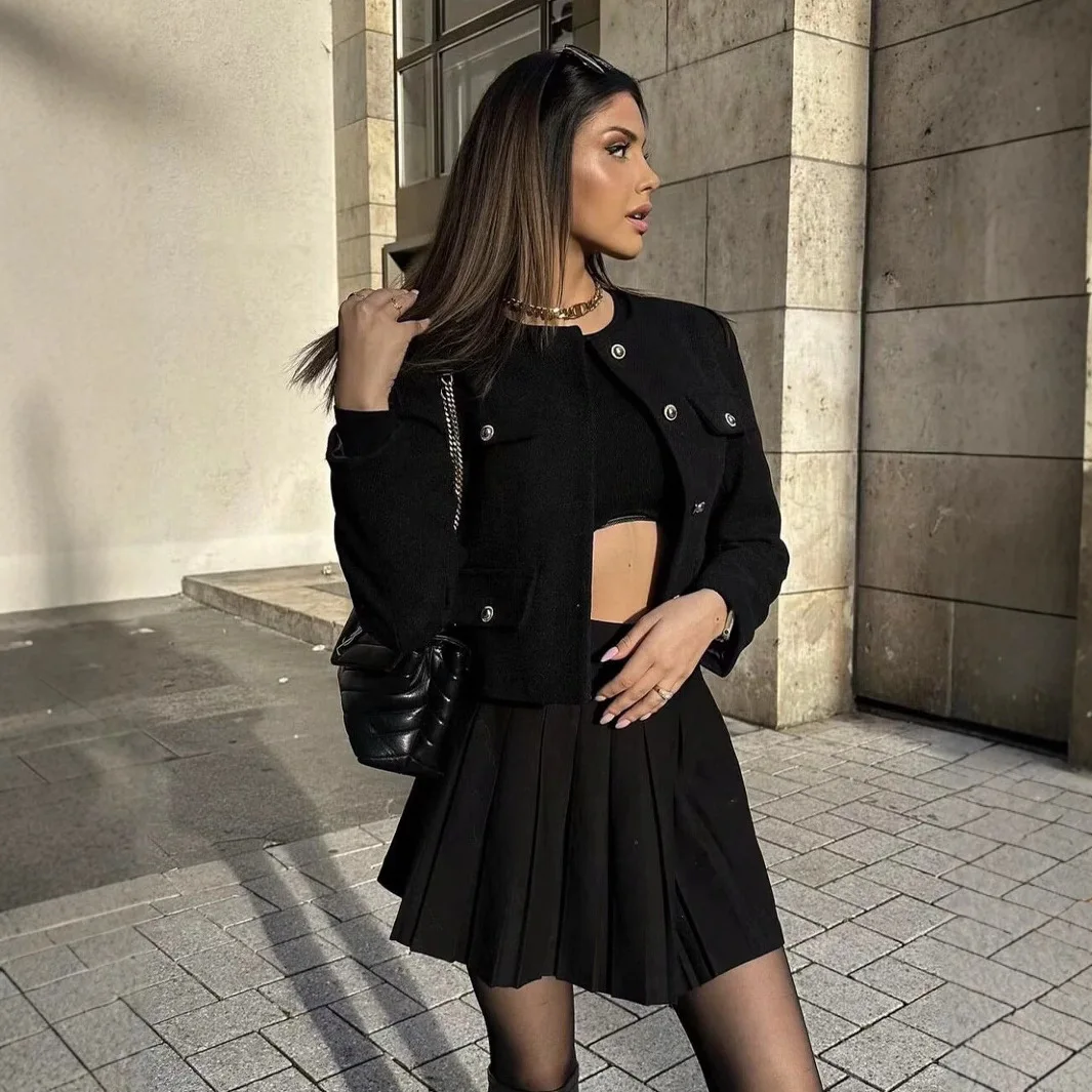 Immagine 3: Top premaman Nuovo autunno e inverno Girocollo di fascia alta Piccolo cappotto corto profumato Stile francese da donna